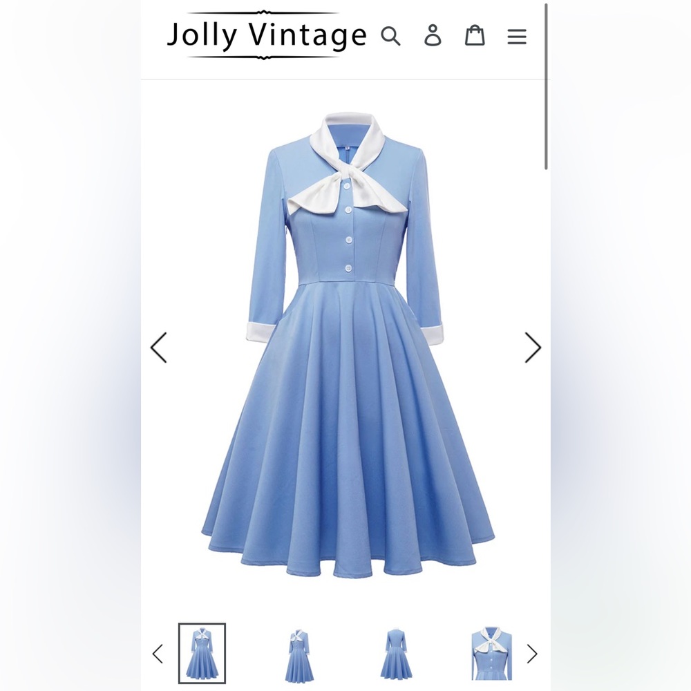 Jolly Vintage 1950s Swing Dress